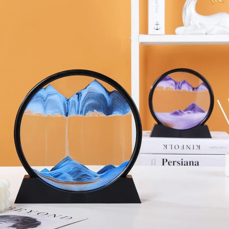 3D Moving Sand Art Hourglass for Home Decor Gift