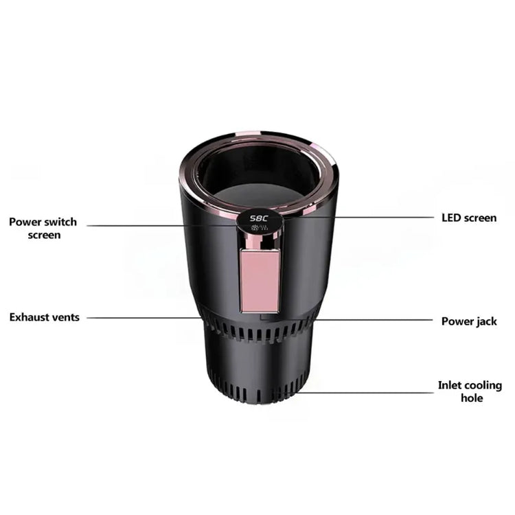 Black car air freshener with labeled parts on a white background