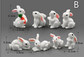 Mini figuras de animales de resina – Decoración de micro paisajes DIY
