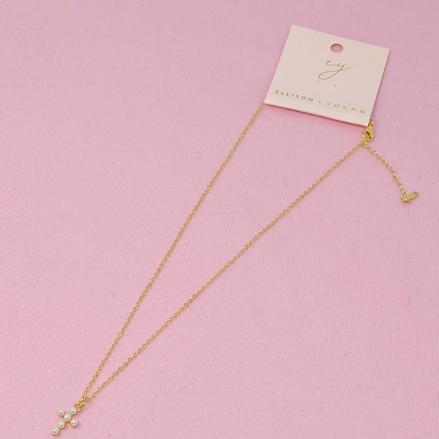 Seaside Pearl Cross Necklace