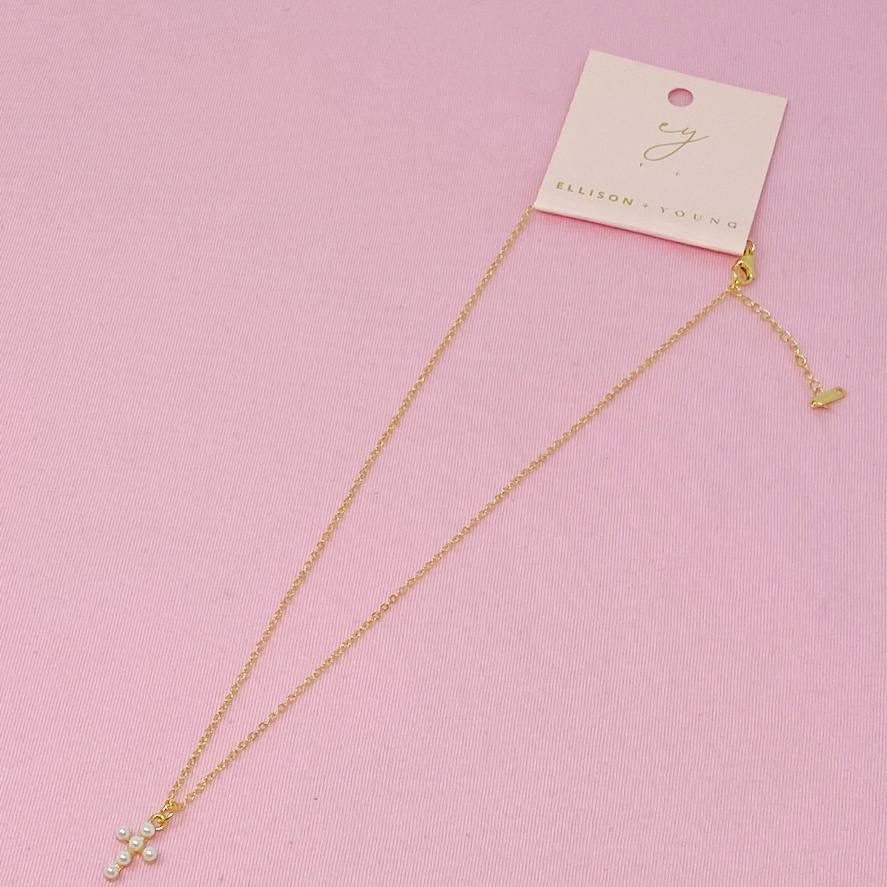 Seaside Pearl Cross Necklace