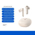 Wireless earbuds with charging case on a white background