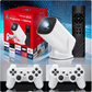 4K HD Gaming Projector featuring a remote control and gaming controllers with vibrant packaging design.