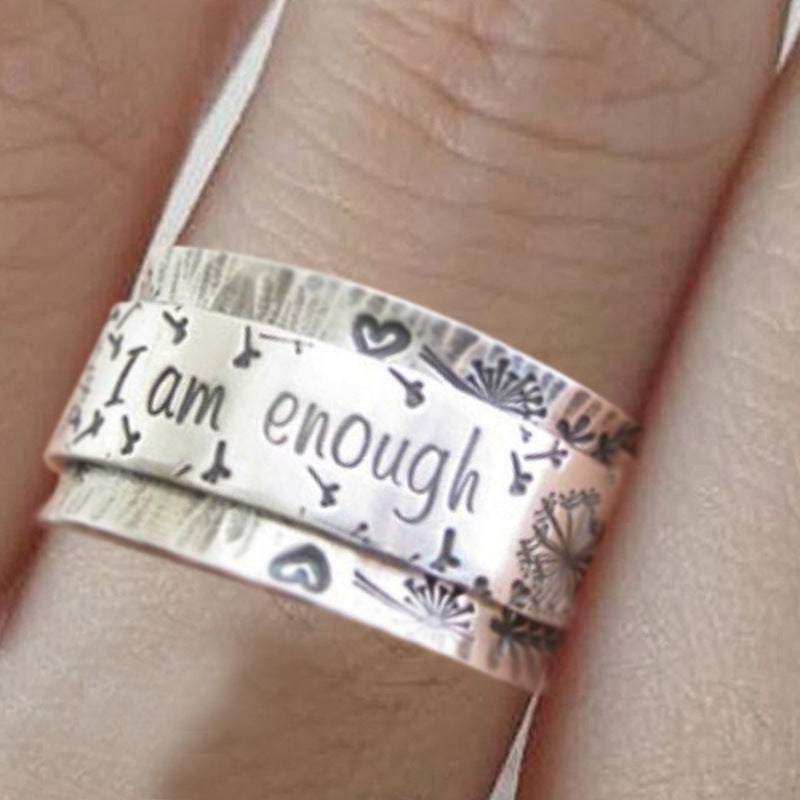 Vintage "I Am Enough" Ring for Couples