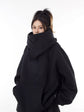 Sudadera con capucha, forro polar y cuello alto holgado