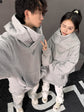 Sudadera con capucha, forro polar y cuello alto holgado