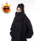 Sudadera con capucha, forro polar y cuello alto holgado