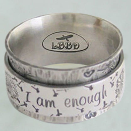 Vintage "I Am Enough" Ring for Couples