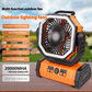Banco de energía portátil para el hogar, luz LED, ventilador de camping