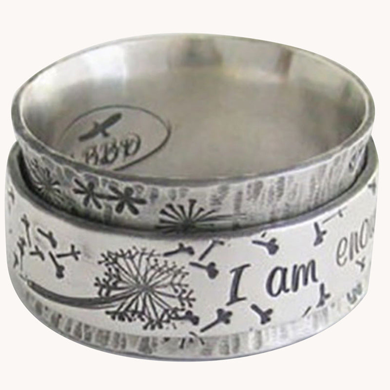 Vintage "I Am Enough" Ring for Couples