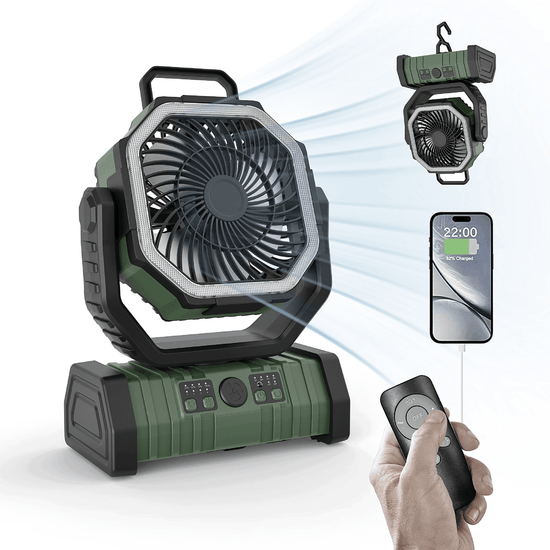 Banco de energía portátil para el hogar, luz LED, ventilador de camping