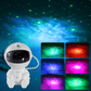An astronaut galaxy projector creating colorful starry nebula projections in a children&