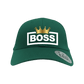 Boss Crown Embroidered Baseball Cap featuring a crown design, stylish green fabric, and a bold BOSS logo.