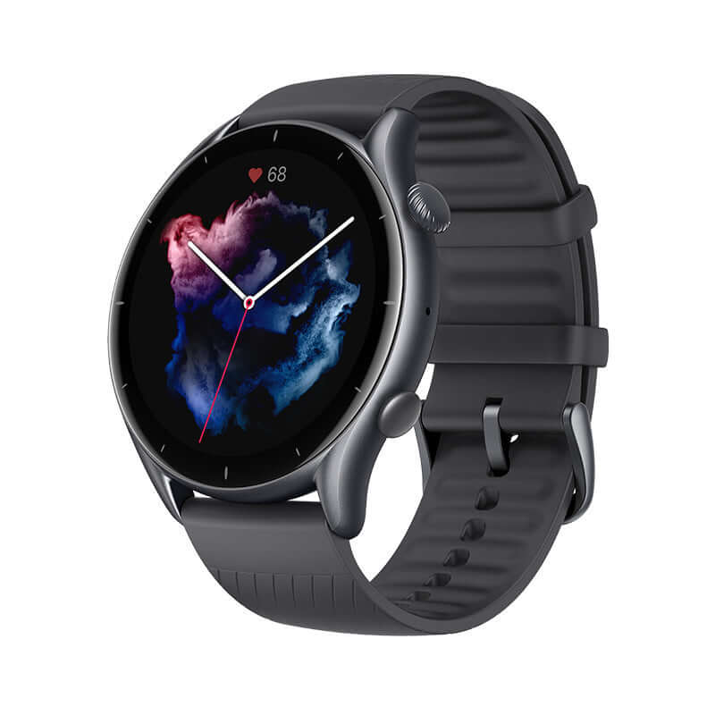 Amazfit GTR3 Pro Smartwatch with GPS and Health Monitor showcasing its sleek design and advanced display features.