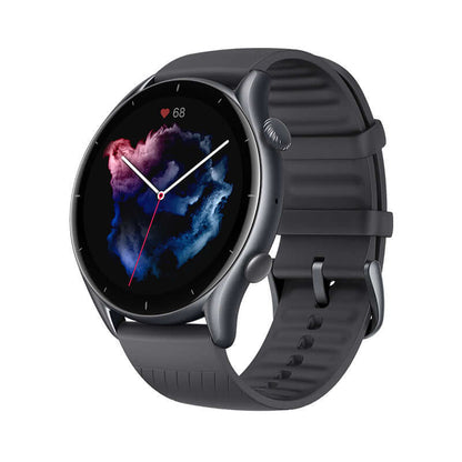 Amazfit GTR3 Pro Smartwatch with GPS and Health Monitor showcasing its sleek design and advanced display features.