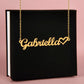 Collar con nombre clásico estilo corazón