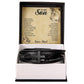 Black leather bracelet in a box with a message card for &
