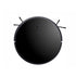 Round black robot vacuum cleaner on a white background