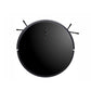 Round black robot vacuum cleaner on a white background