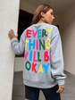 Sudadera estampada para mujer "Todo irá bien"