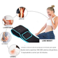 Woman using a black waist trainer with insets showing body parts and text about weight loss benefits.
