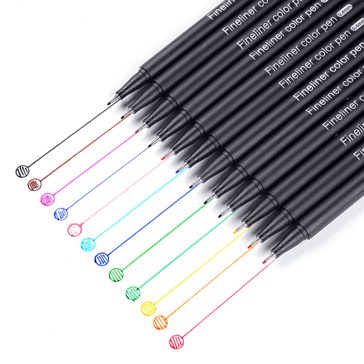 Fine Point Markers Fine Tip Art Drawing Fineliner Pen in a 12 Pack with various color tips for precise drawing and coloring.