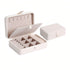 Smart Jewelry Box opened showing compartments for organizing rings, necklaces, and earrings in a stylish design.