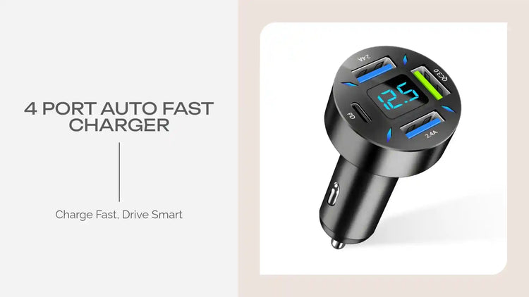 4 Port Auto Fast Charger by@Outfy