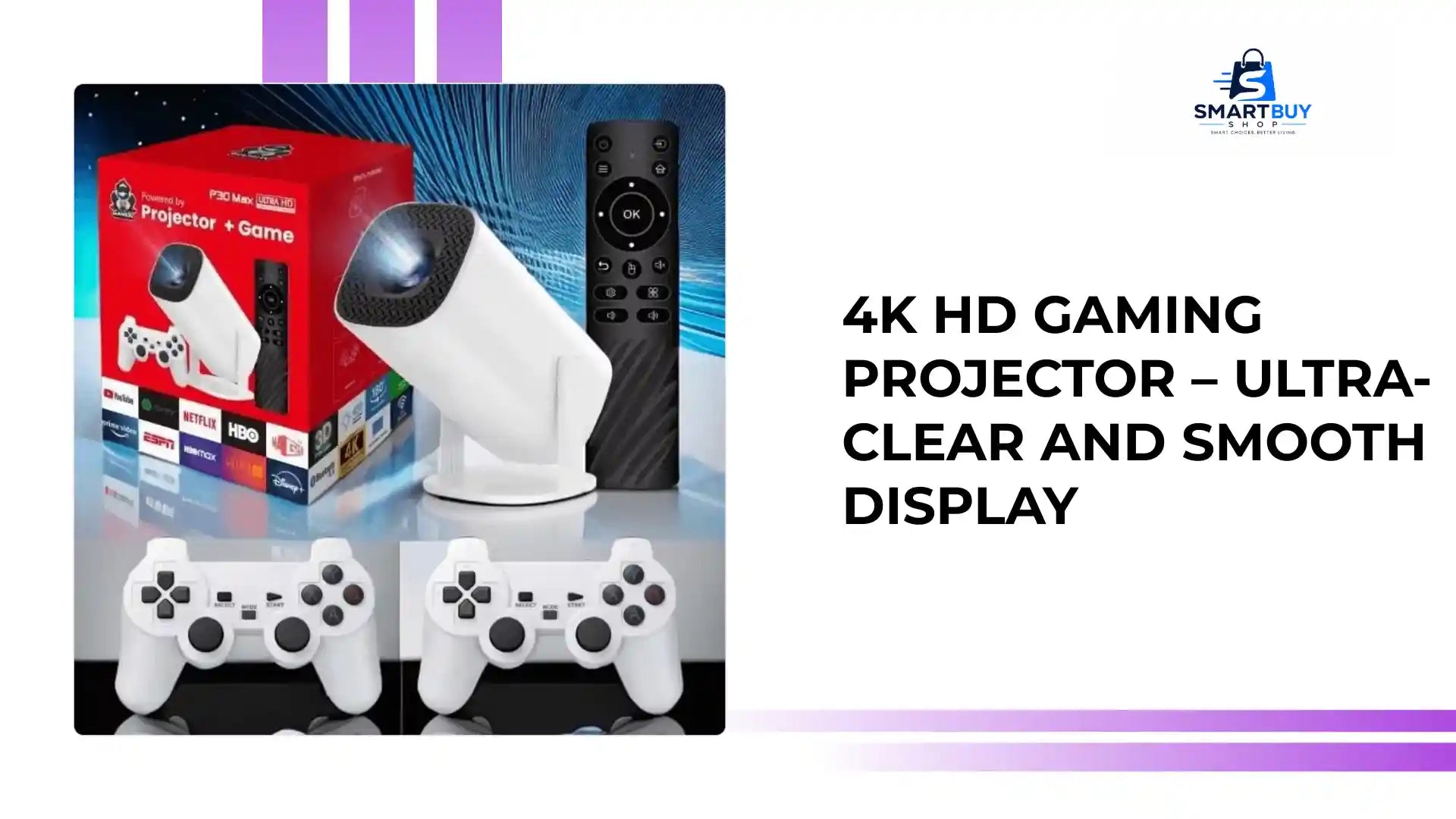4K HD Gaming Projector &ndash; Ultra-Clear and Smooth Display by@Outfy