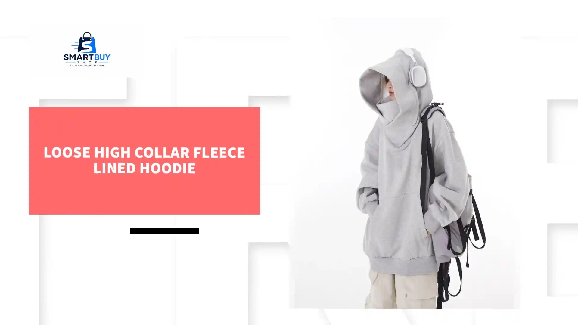 Loose High Collar Fleece Lined Hoodie by@Outfy