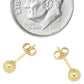 Aretes de oro macizo de 14K con forma de bola - Varios tamaños