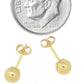 Aretes de oro macizo de 14K con forma de bola - Varios tamaños