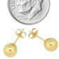 Aretes de oro macizo de 14K con forma de bola - Varios tamaños