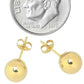 Aretes de oro macizo de 14K con forma de bola - Varios tamaños