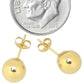 Aretes de oro macizo de 14K con forma de bola - Varios tamaños