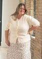 Zadie Ivory Short Sleeeve Button Cardigan